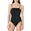 Amazon Essentials Women’s Squareneck One-Piece Swimsuit(Washed Black)