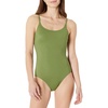 Amazon Essentials Women’s Thin Strap One-Piece Swimsuit with Adjustable Straps(Olive)