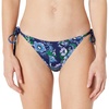 Amazon Essentials Women’s Tie Side Bikini Bottom(Deep Blue Paisley)