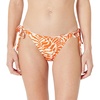 Amazon Essentials Women’s Tie Side Bikini Bottom(Rust Orange Abstract Palms)