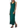 Amazon Essentials Women’s V-Neck Maxi Dress with Side-Slits, Jersey(Dark Green)