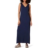Amazon Essentials Women’s V-Neck Maxi Dress with Side-Slits, Jersey(Navy)