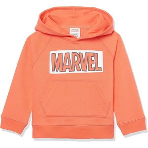 Amazon Essentials Disney | Marvel | Star Wars | Frozen | Princess Girls and Toddlers’ Fleece Pullover Hoodie Sweatshirt(Marvel Logo)
