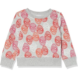 Amazon Essentials Disney | Marvel | Star Wars | Princess Girls and Toddlers’ Fleece Pullover Crew Sweatshirt(Marvel Spider-man)