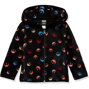 Amazon Essentials Disney | Marvel | Star Wars | Princess Girls and Toddlers’ Polar Fleece Full-Zip Hooded Jacket(Star Wars Rebel)