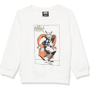 Amazon Essentials Disney | Marvel | Star Wars Boys and Toddlers’ Fleece Crewneck Pullover Sweatshirt(Marvel Thor)
