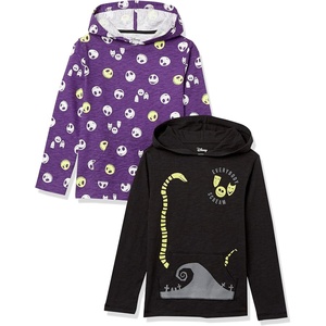 Amazon Essentials Disney | Marvel | Star Wars Boys and Toddlers’ Lightweight Hooded Long-Sleeve T-Shirts, Pack of 2(2-pack Nightmare Scream)