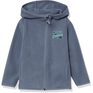 Amazon Essentials Disney | Marvel | Star Wars Boys and Toddlers’ Polar Fleece Full-Zip Hooded Outerwear Jacket(Marvel Comics Logo)