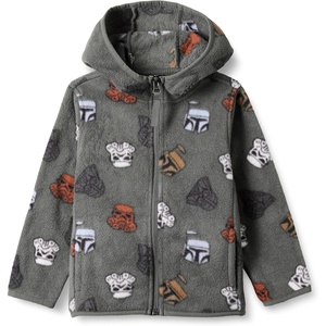 Amazon Essentials Disney | Marvel | Star Wars Boys and Toddlers’ Polar Fleece Full-Zip Hooded Outerwear Jacket(Star Wars Vader)