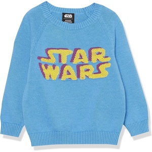 Amazon Essentials Disney | Marvel | Star Wars Boys and Toddlers’ Relaxed-Fit Cotton Pullover Crewneck Sweaters(Star Wars Darth Vader – Boys)