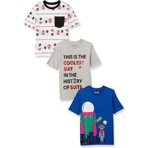 Amazon Essentials Disney | Marvel | Star Wars Boys and Toddlers’ Short-Sleeve T-Shirts, Multipacks(3-pack Marvel Spidey)