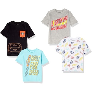Amazon Essentials Disney | Marvel | Star Wars Boys and Toddlers’ Short-Sleeve T-Shirts(4-pack Cars Speed)