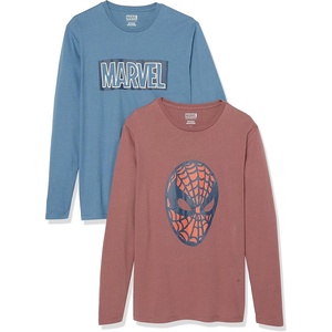 Amazon Essentials Disney | Marvel | Star Wars Men’s Long-Sleeve T-Shirts, 29″ Length(Marvel Spider-man)