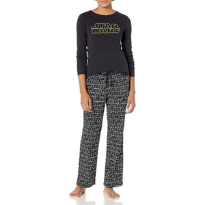 Amazon Essentials Disney | Marvel | Star Wars Women’s Flannel Pajama Sleep Sets, PJs Pants Nightwear(2-piece Star Wars Logo)