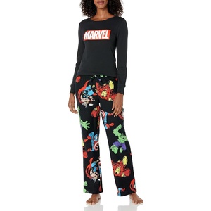 Amazon Essentials Disney | Marvel | Star Wars Women’s Flannel Pajama Sleep Sets, PJs Pants Nightwear(Marvel Avengers – Womens Flannel)