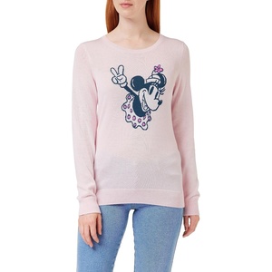 Amazon Essentials Disney | Marvel | Star Wars Women’s Lightweight Crewneck Sweater(Minnie Peace)