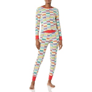 Amazon Essentials Disney | Marvel | Star Wars Women’s Snug-Fit Cotton Pajama Set(Marvel Holiday Bricks)