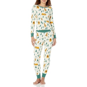Amazon Essentials Disney | Marvel | Star Wars Women’s Snug-Fit Cotton Pajama Set(Pooh Holiday Forest)