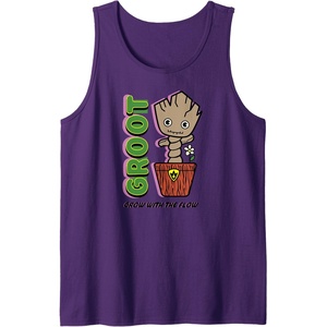 Amazon Essentials Guardians of the Galaxy Groot Grow With The Flow Tank Top(Purple)