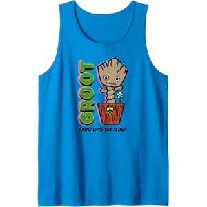 Amazon Essentials Guardians of the Galaxy Groot Grow With The Flow Tank Top(Sapphire Blue)