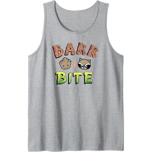 Amazon Essentials Guardians of the Galaxy Groot and Rocket Bark and Bite Tank Top(Heather Grey)