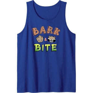 Amazon Essentials Guardians of the Galaxy Groot and Rocket Bark and Bite Tank Top(Royal Blue)