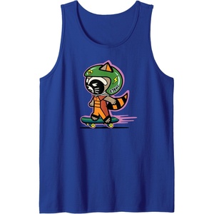 Amazon Essentials Guardians of the Galaxy Skateboarding Rocket Tank Top(Royal Blue)