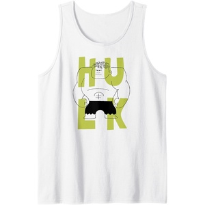 Amazon Essentials Marvel Avengers Cartoon Hulk Drawing Tank Top(White)