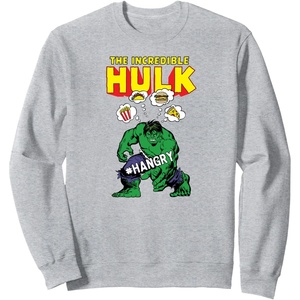 Amazon Essentials Marvel Avengers The Incredible Hulk Hangry Sweatshirt(Heather Grey)