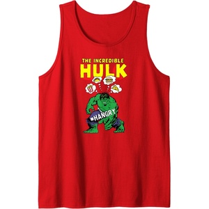 Amazon Essentials Marvel Avengers The Incredible Hulk Hangry Tank Top(Red)