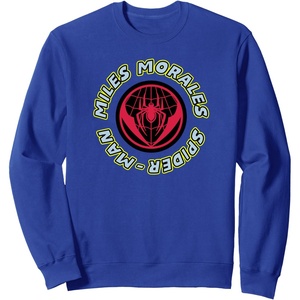 Amazon Essentials Marvel Miles Morales Spider-Man Circular Logo Sweatshirt(Royal Blue)