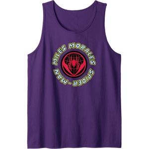 Amazon Essentials Marvel Miles Morales Spider-Man Circular Logo Tank Top(Purple)