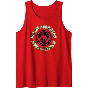 Amazon Essentials Marvel Miles Morales Spider-Man Circular Logo Tank Top(Red)