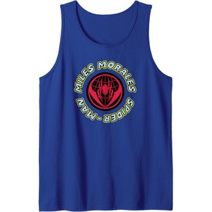 Amazon Essentials Marvel Miles Morales Spider-Man Circular Logo Tank Top(Royal Blue)
