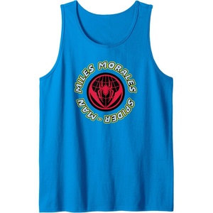 Amazon Essentials Marvel Miles Morales Spider-Man Circular Logo Tank Top(Sapphire Blue)
