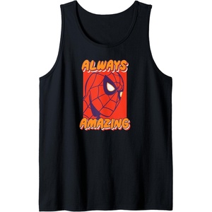 Amazon Essentials Marvel Spider-Man Always Amazing Boxed Portrait Tank Top(Black)