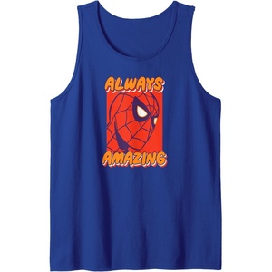 Amazon Essentials Marvel Spider-Man Always Amazing Boxed Portrait Tank Top(Royal Blue)