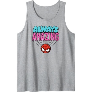 Amazon Essentials Marvel Spider-Man Doodle Always Amazing Tank Top(Heather Grey)