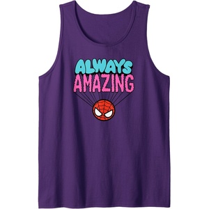 Amazon Essentials Marvel Spider-Man Doodle Always Amazing Tank Top(Purple)