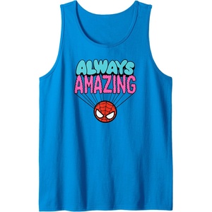 Amazon Essentials Marvel Spider-Man Doodle Always Amazing Tank Top(Sapphire Blue)