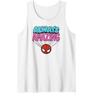 Amazon Essentials Marvel Spider-Man Doodle Always Amazing Tank Top(White)