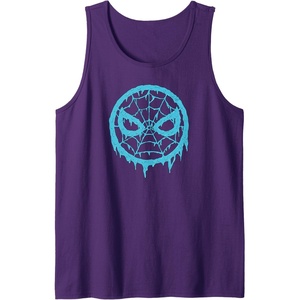Amazon Essentials Marvel Spider-Man Dripping Blue Face Logo Tank Top(Purple)
