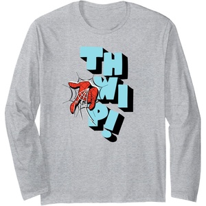Amazon Essentials Marvel Spider-Man Hand Thwip! Web-Slinger Long Sleeve T-Shirt(Heather Grey)