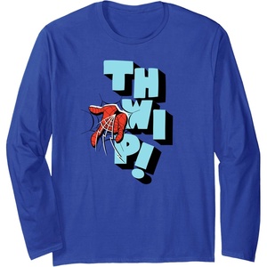 Amazon Essentials Marvel Spider-Man Hand Thwip! Web-Slinger Long Sleeve T-Shirt(Royal Blue)