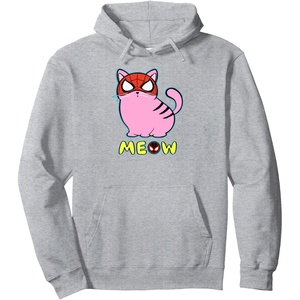 Amazon Essentials Marvel Spider-Man Miles Morales Cat with Mask Meow Pullover Hoodie(Heather Grey)