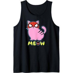 Amazon Essentials Marvel Spider-Man Miles Morales Cat with Mask Meow Tank Top(Black)