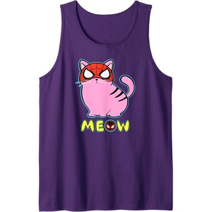 Amazon Essentials Marvel Spider-Man Miles Morales Cat with Mask Meow Tank Top(Purple)