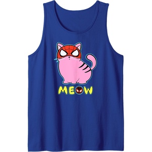 Amazon Essentials Marvel Spider-Man Miles Morales Cat with Mask Meow Tank Top(Royal Blue)