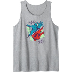 Amazon Essentials Marvel Spider-Man My Suit Is Cooler Than Yours Tank Top(Heather Grey)