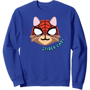 Amazon Essentials Marvel Spider-Man Spider-Cat Portrait Sweatshirt(Royal Blue)